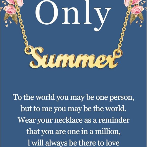 Name Necklace Personalized, 18K Gold Plated Silver-plated Customized Nameplate N - Picture 1 of 6